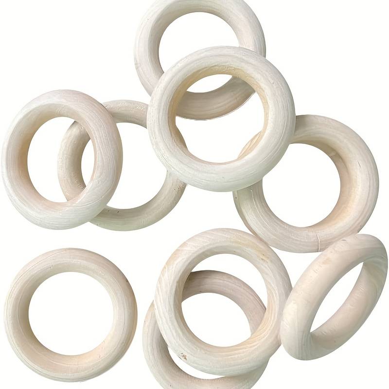 25pcs Craft Wooden Rings, 2 Inch Wooden Lace Wooden Rings, Hoops And  Pendant Connectors For Plant Hangers, Jewelry Making, And DIY Crafts